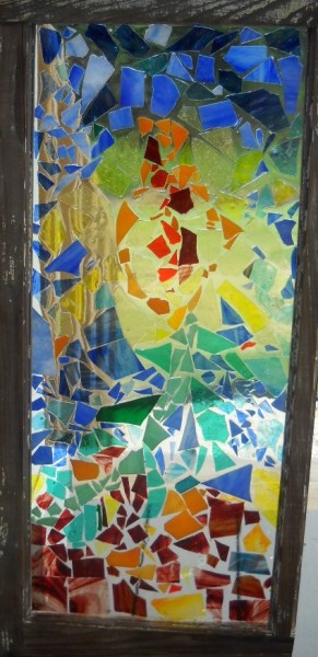 Reckoning Dawn - Stained glass window with poured epoxy